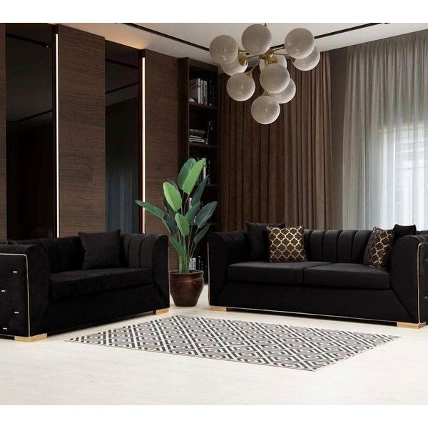 Armani Velvet Sofa & Loveseat - 2pc Ornate Furniture