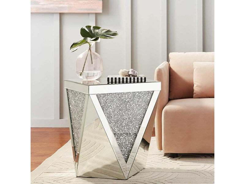 Noralie End Table - Square/Triangular Shape - Ornate Home