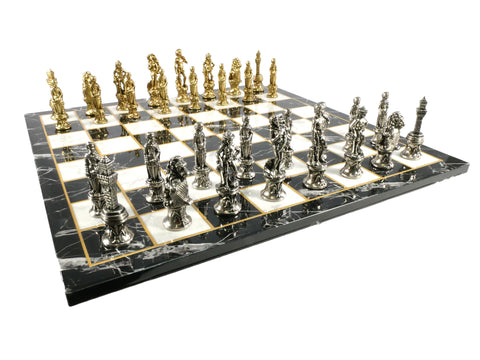 Famiglia Modern Stainless Steel Chess Set