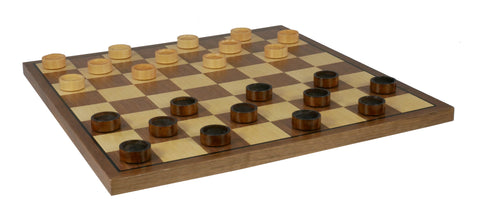 WE Games Wooden Checkers with Stackable Ridges