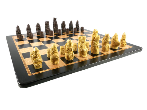 Chess Set - Black French Knight Pieces on Black and Birdseye Maple Ven –  WorldWise Imports