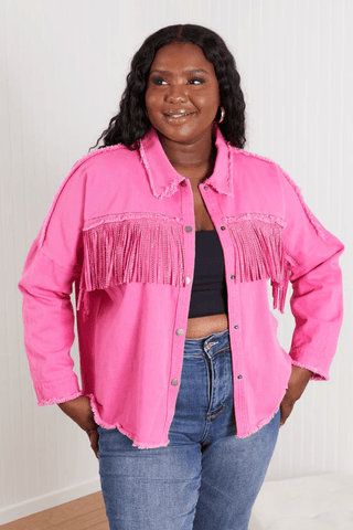 Bohemian Fringe Denim Jacket for party