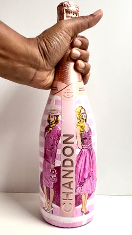 Custom painted bottle - barbie themed