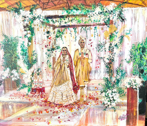 Live Wedding painting by Lakshmi Sarkar