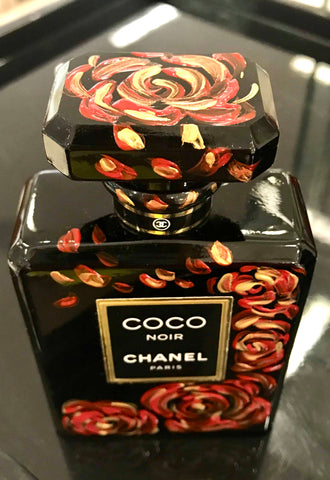 Hand painted Chanel perfume bottle
