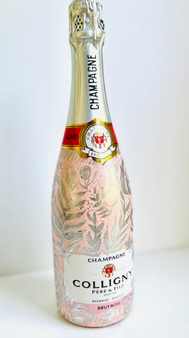 Hand painted champagne bottle