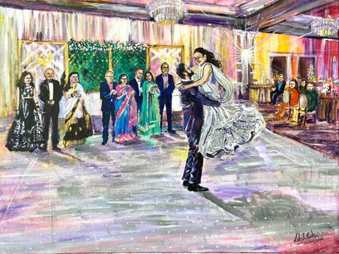 Live Wedding Reception painting - Landsdowne Resort Virginia