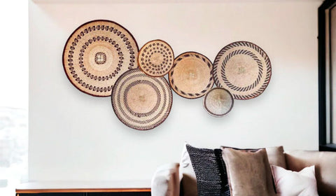 Art Wall with African Wall Baskets
