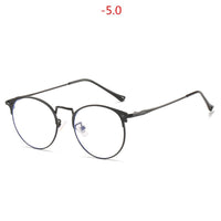 IBOODE - Original 1.0 -1.5 -2.0 -2.5 -3.0 to -6.0 Finished Myopia Prescription Glasses Women Men Metal Anti-blue light Nearsighted Eyeglasses