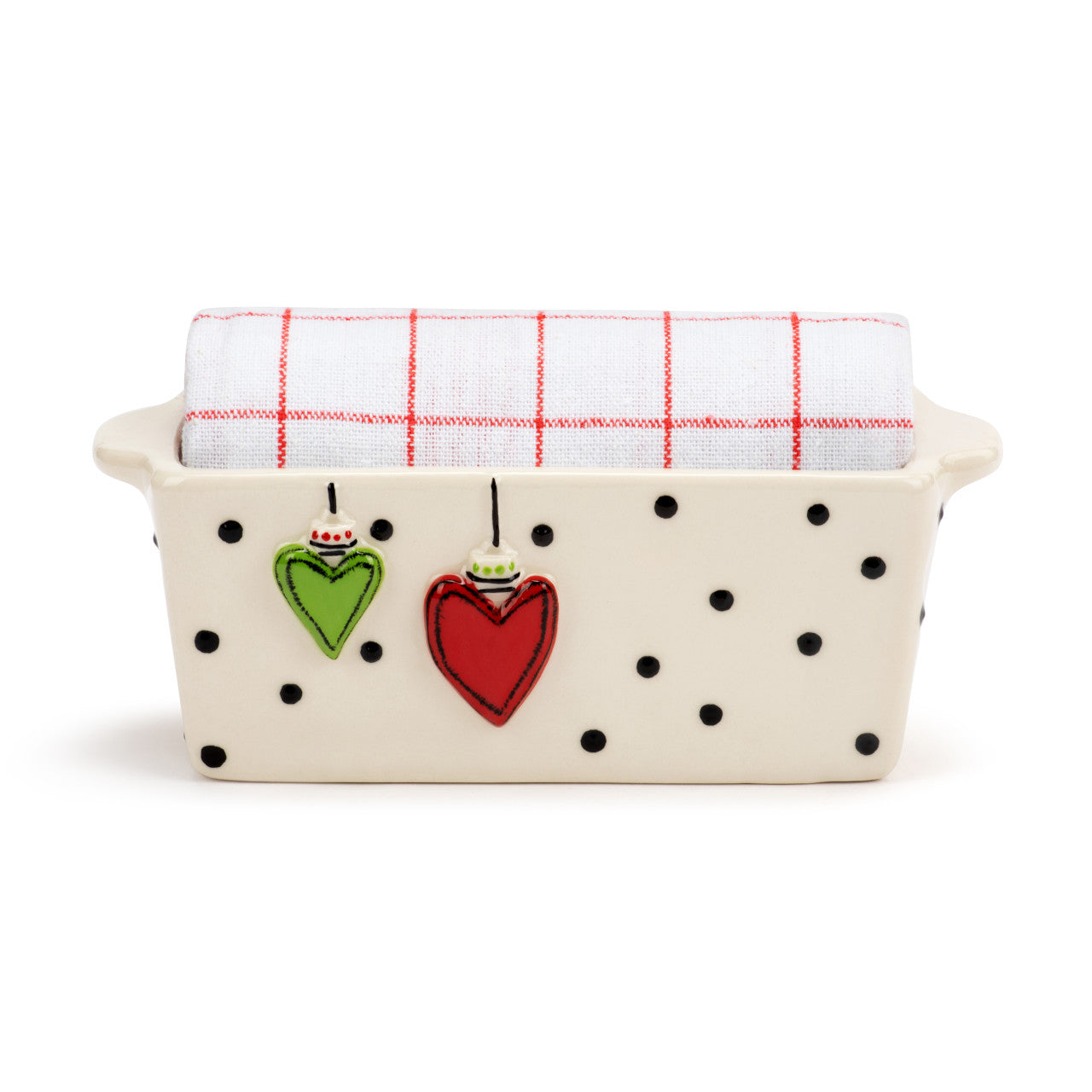 Mini Loaf Pan with Towel Set - Holiday Trees