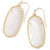 Elle Gold Drop Earrings in White Pearl