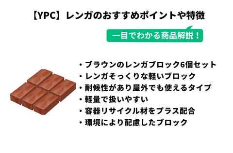 YPC 日本製 レンガ ブロック 花壇 ガーデニング 庭作り