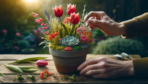 チューリップは鉢植えで寄せ植えをするときれいに花が咲く