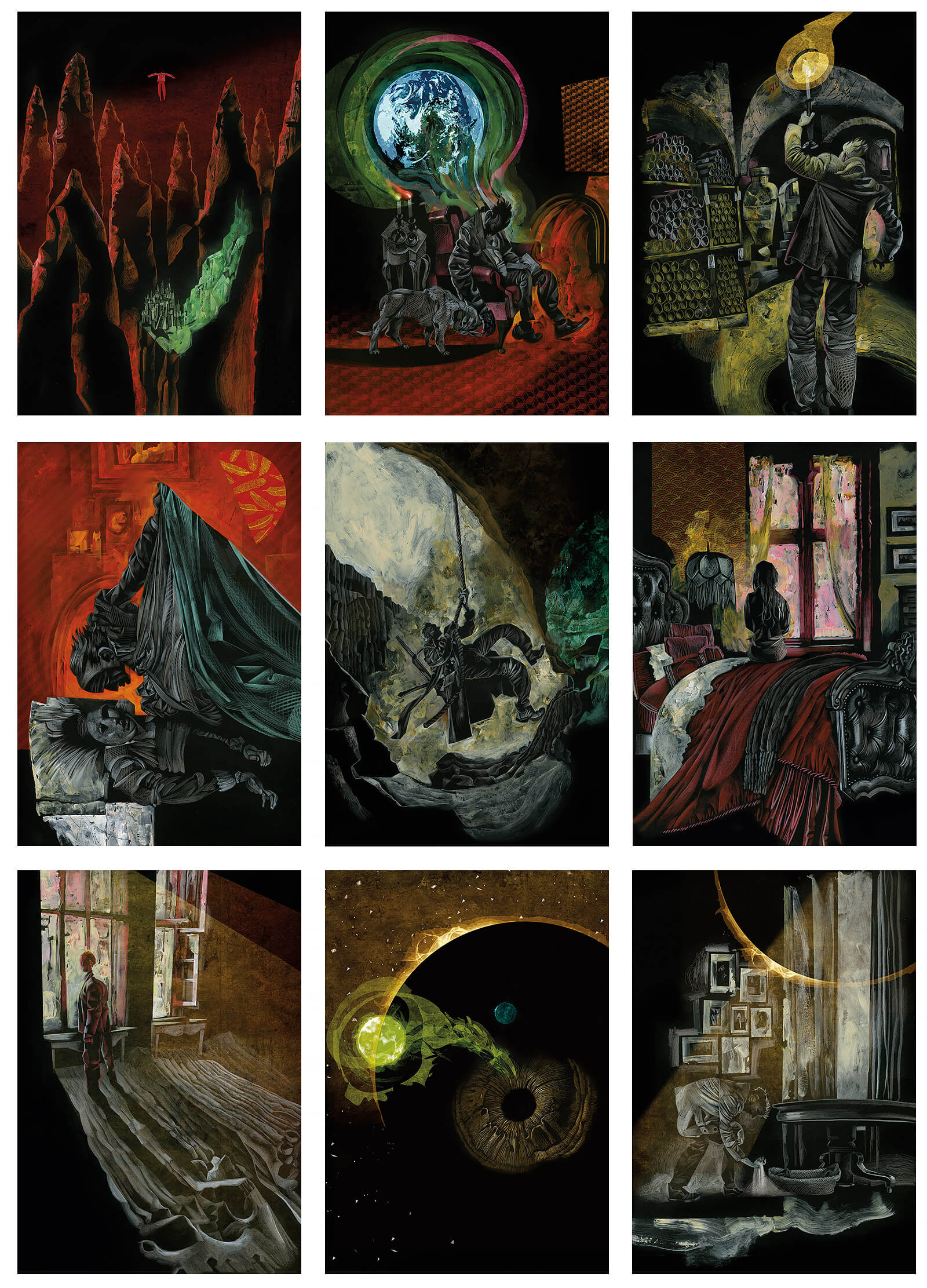 Some of the full colour plates from Dave McKean's The House on the Borderland & Others