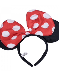 Tiara Com Orelhas Minnie E Laço Vermelho Com Pontos Brancos - Disney- TAIME
