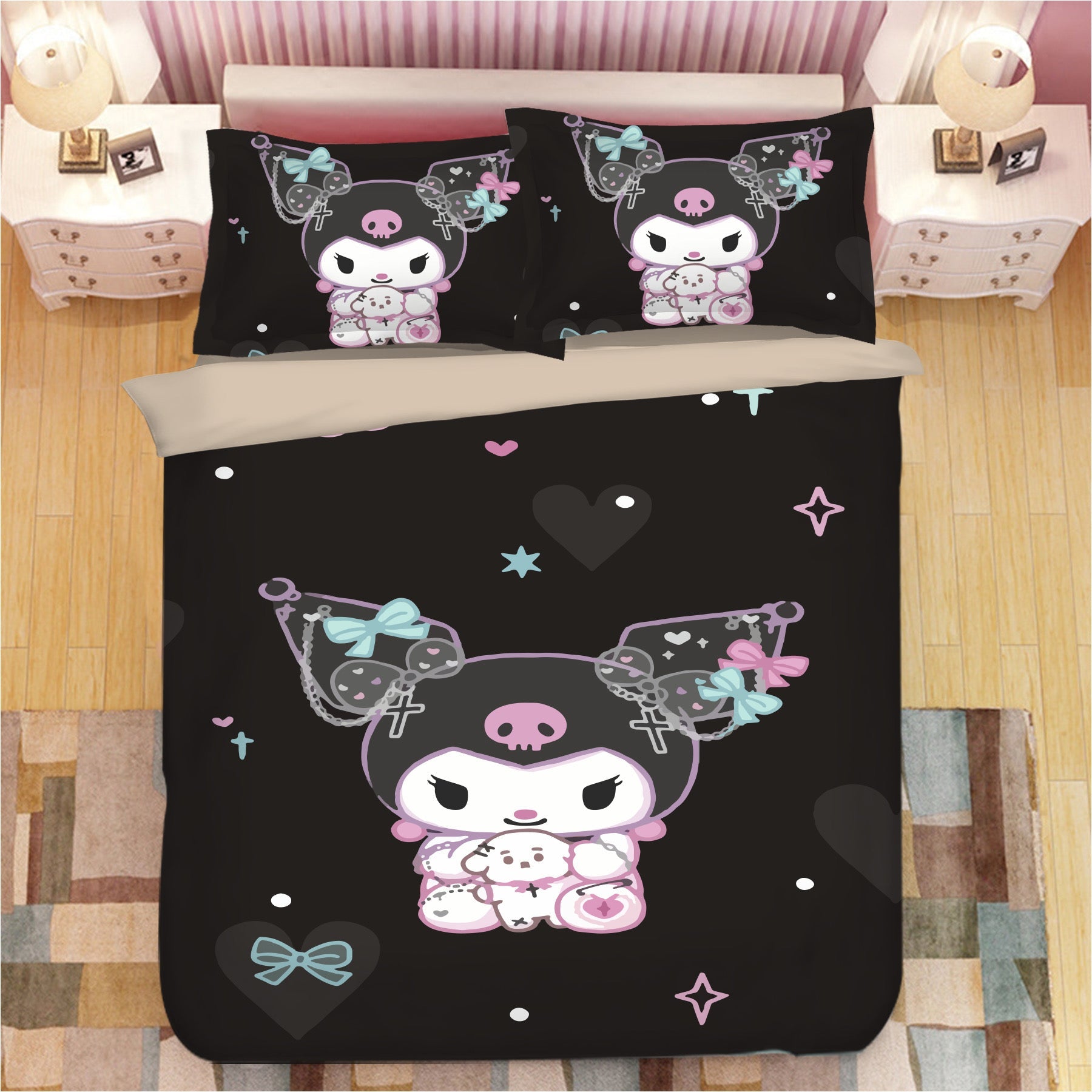 Kuromi bed sheets