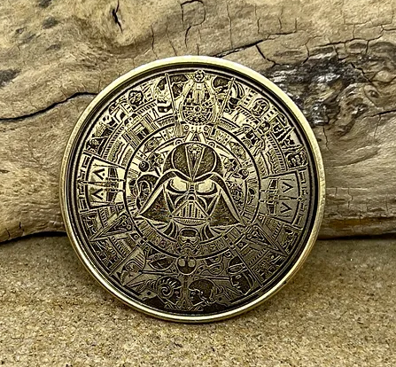 laser engraved brass coin