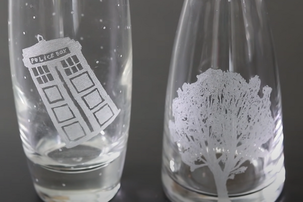 engrave glass with a dremel