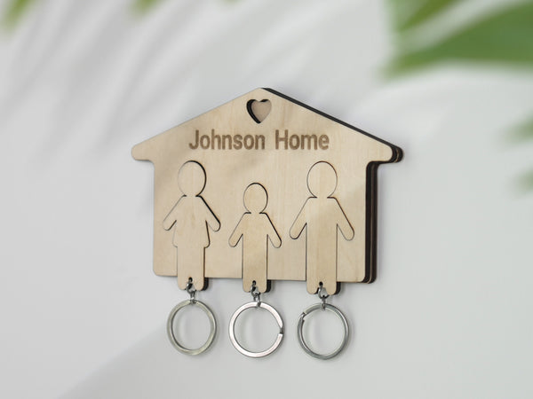 Laser Cutting Plywood Family Keychains Board