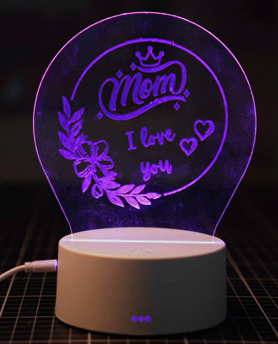 laser engraved acrylic lamp