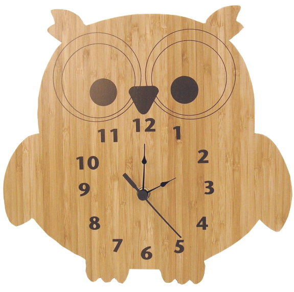 laser engraved bamboo wall clock