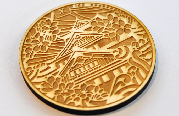 laser engraved brass coin