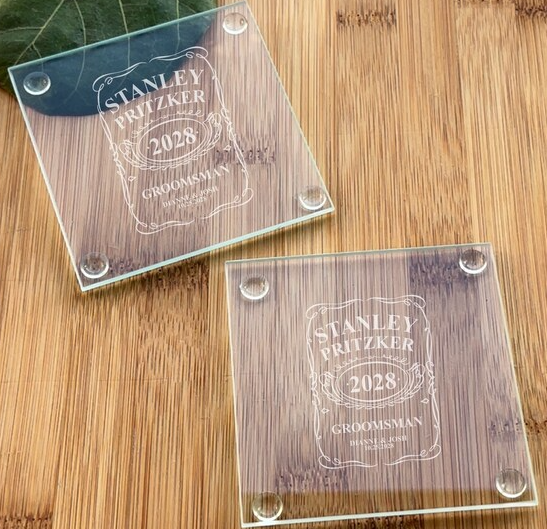 laser engraved crystal coasters