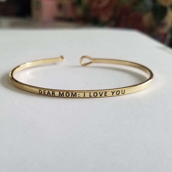 laser engraved gold bracelet