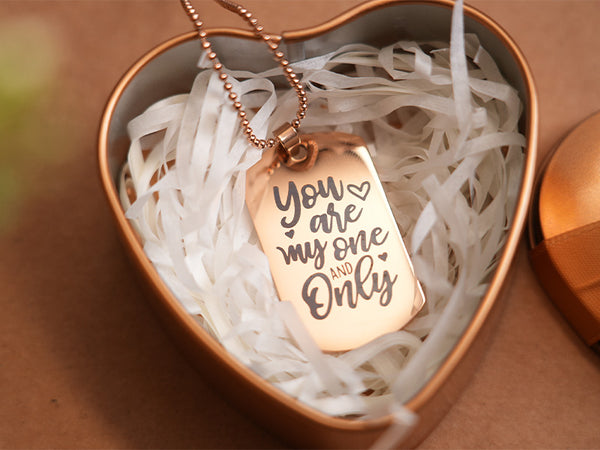 Laser Engraved Necklace for Love