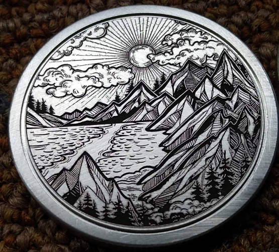 laser engraved silver coin