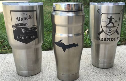 laser engraved stainless steel decorative drinkware