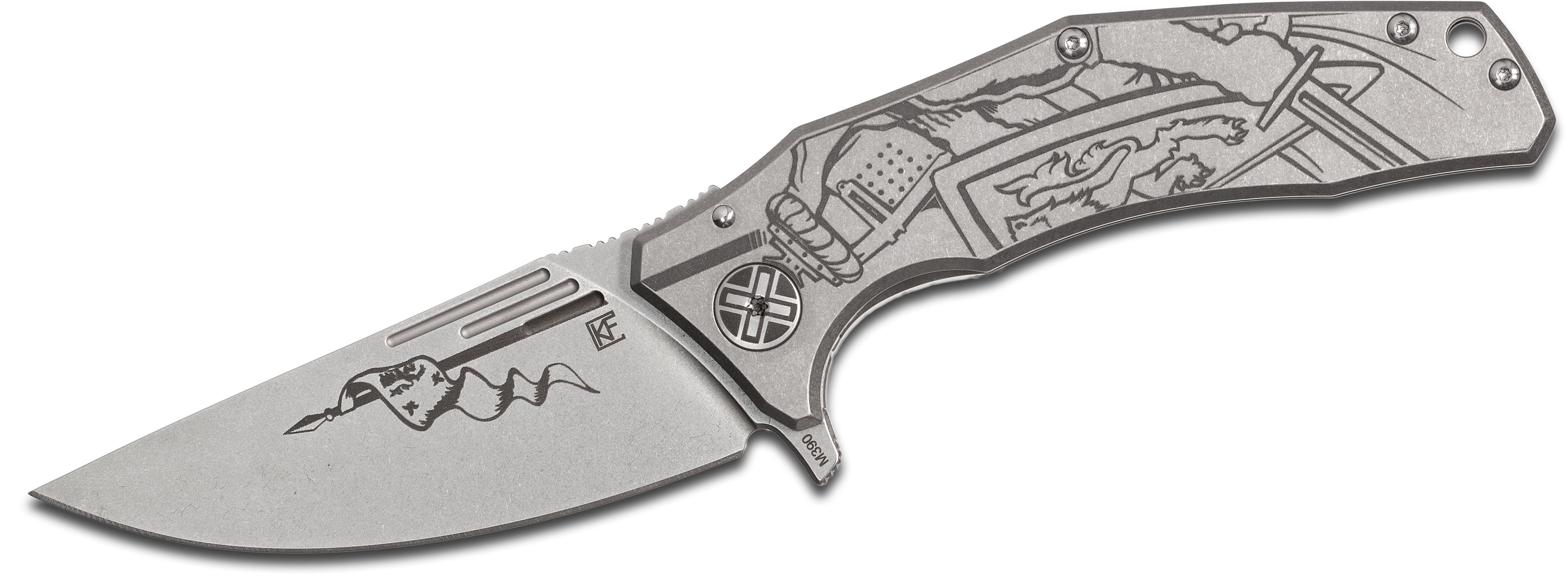 laser engraved titanium knife