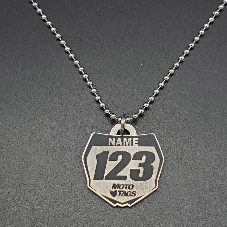 laser engraved titanium necklace