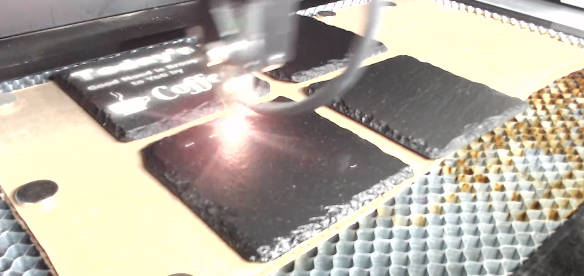 the process of coaster laser engraving