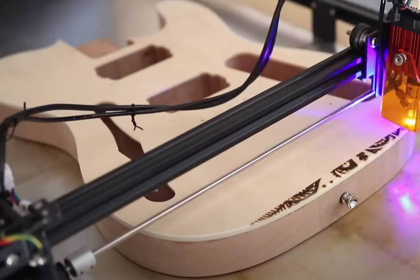the process of guitar laser engraving