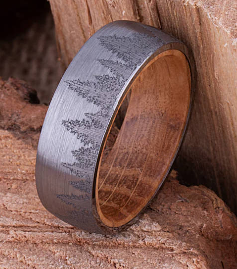wood ring laser engraving