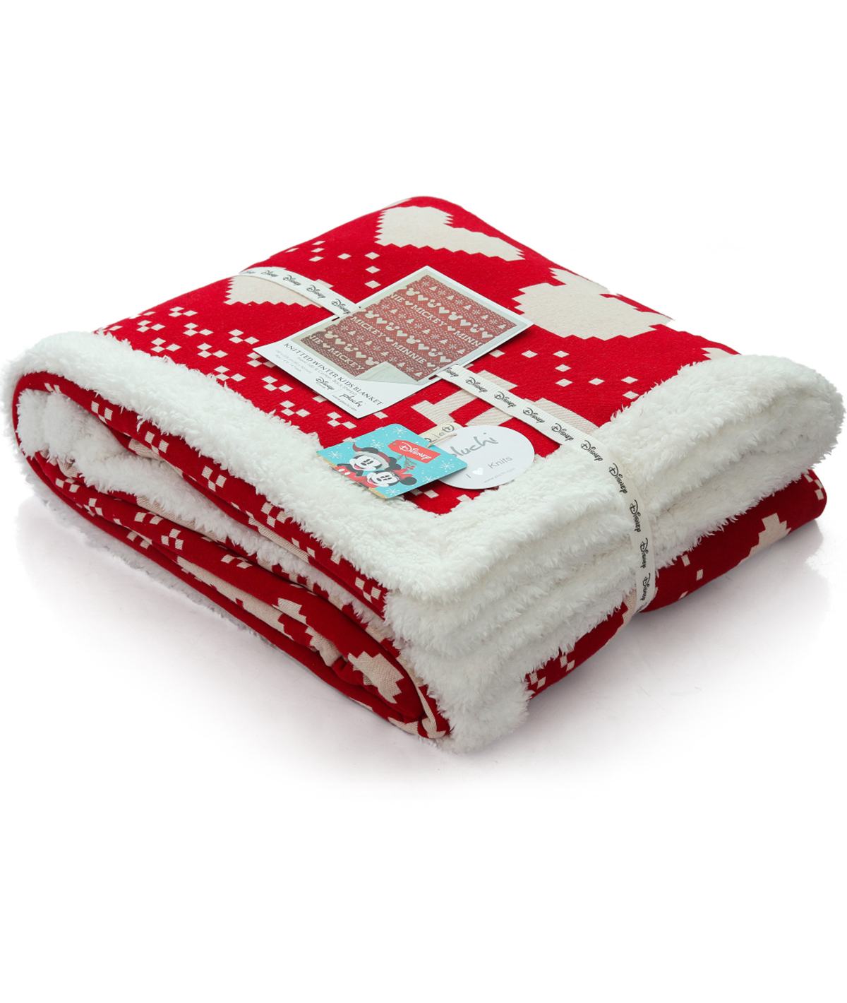 Fairisle Christmas Mickey Mouse Sherpa Cotton Knitted Kids Single Bed ...