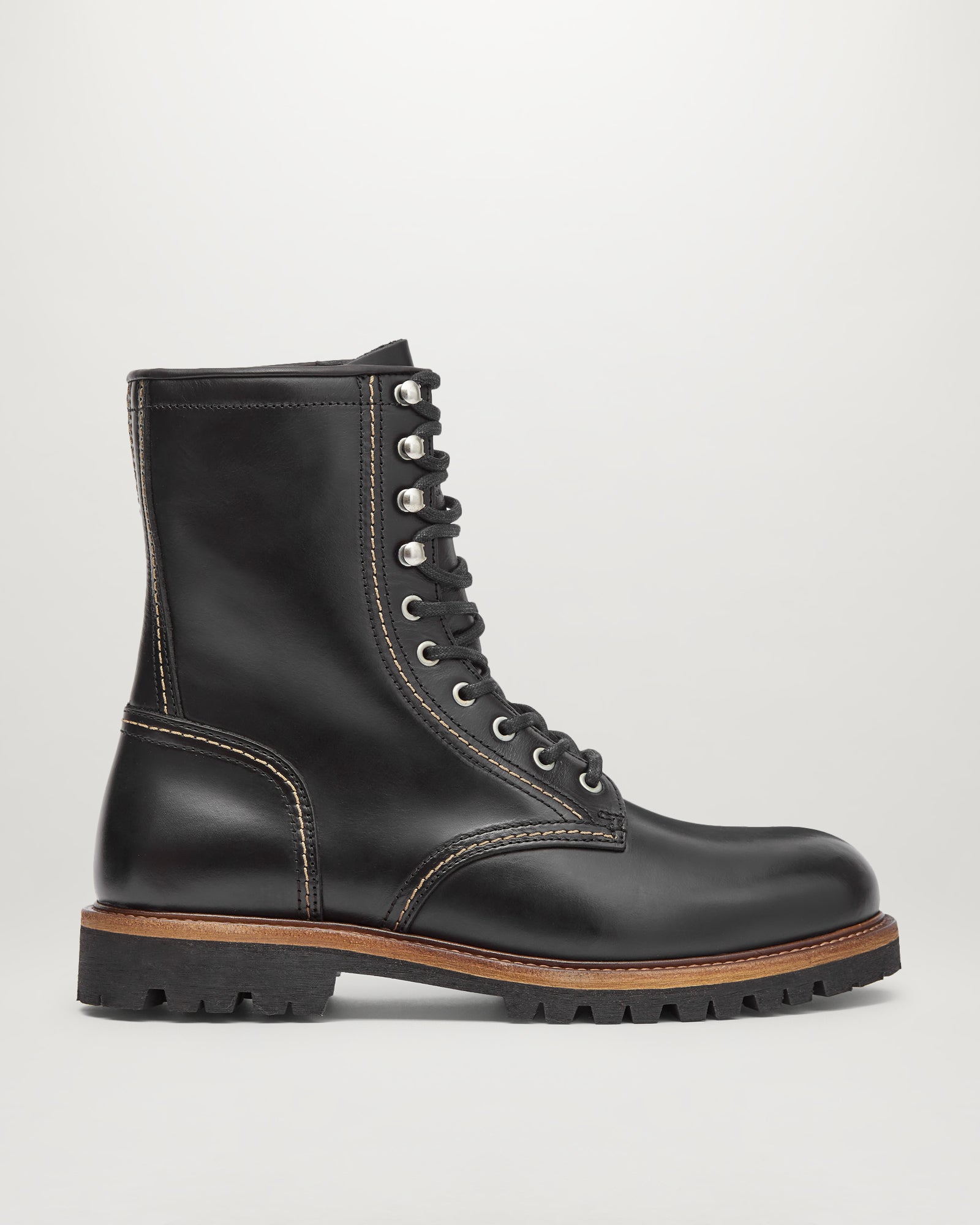 Men's Oiled Leather Marshall Lace Up Boots in Black | Belstaff UK