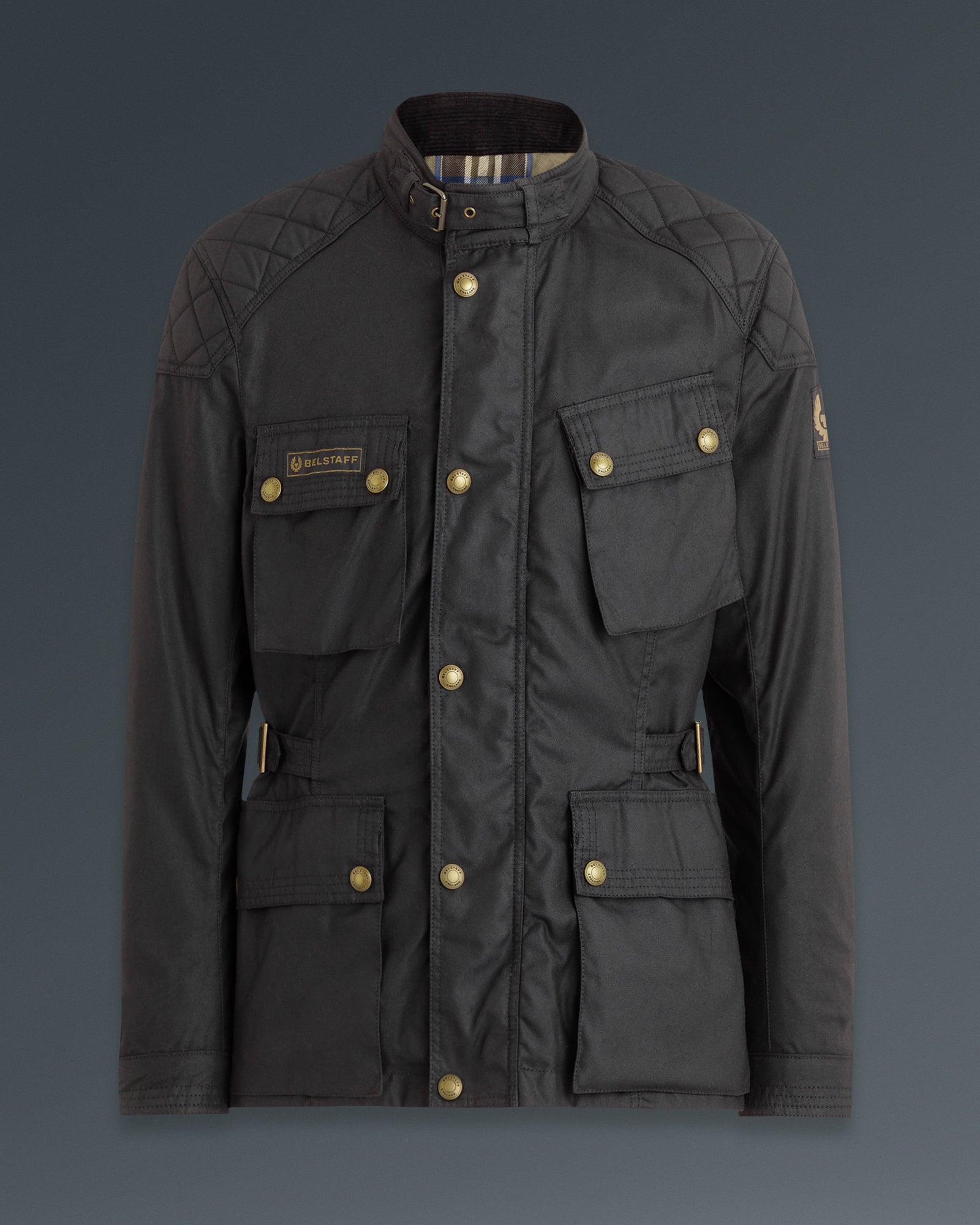 Men's Waxed Cotton Mcgee Motorcycle Jacket in Black