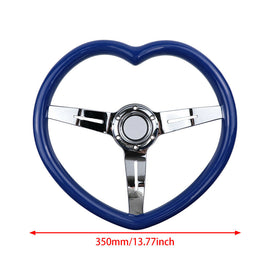 Pink 350mm Custom Wood Hella Heart Shape Steering Wheel - Concave