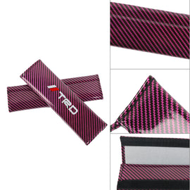 Brand New Universal 2PCS TRD Purple Carbon Fiber Look Car Seat Belt Covers  Shoulder Pad