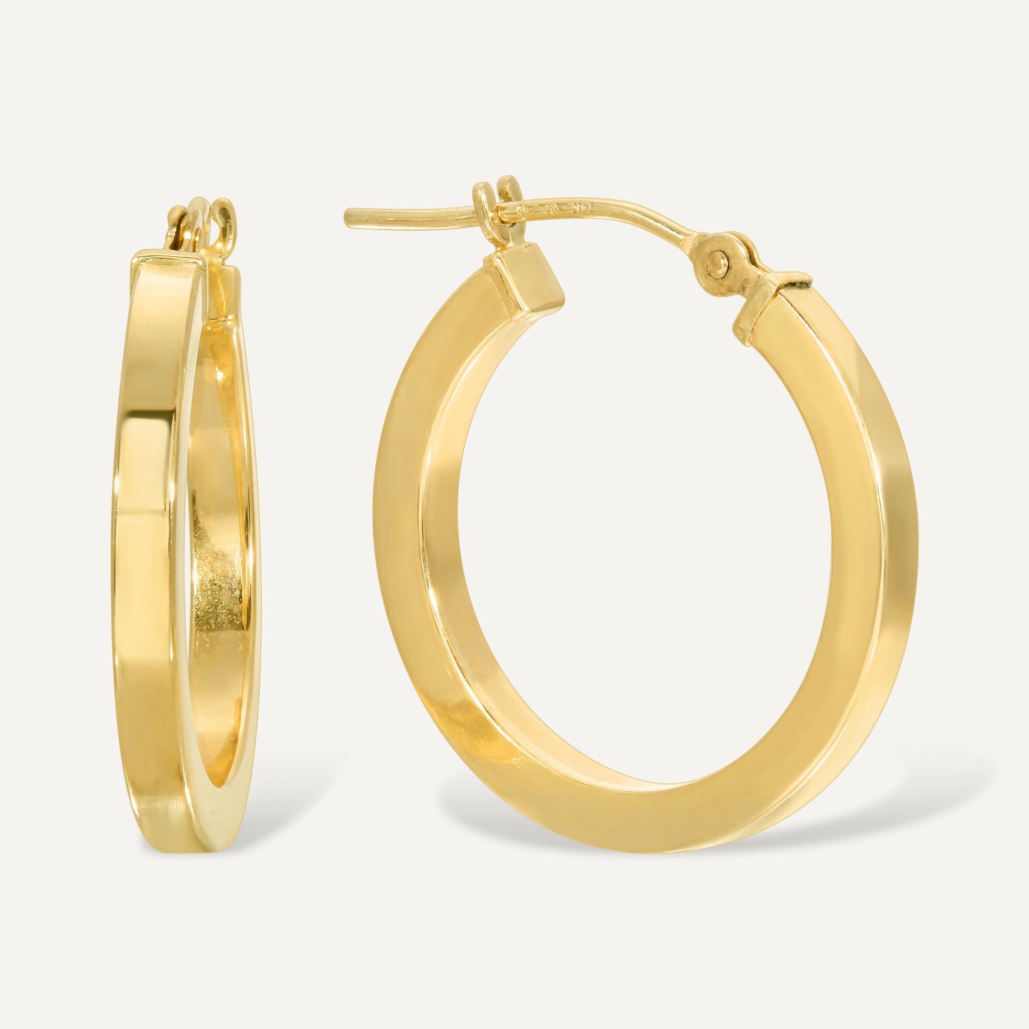 Plain Gold Hoop Earrings, heavy weight EH2 - TaberStudios