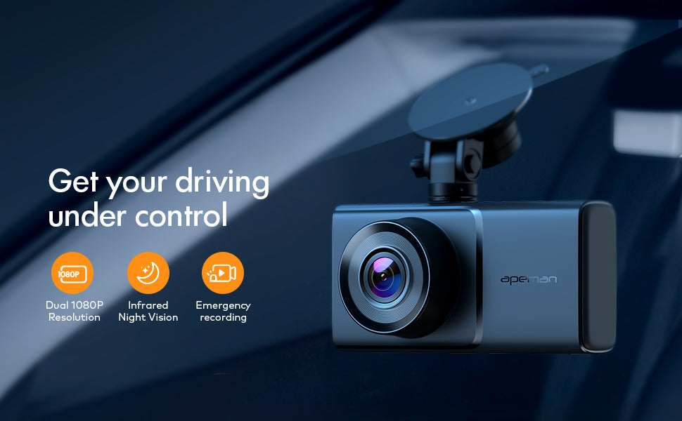 APEMAN Dual Dash Cam for Cars Full HD 1080P IR Night Vision C680 – Apeman US