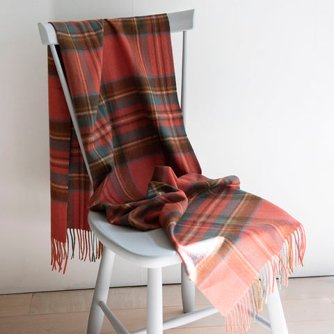 ラムズウール オーバーサイズマフラー Stewart Royal Antique Tartan