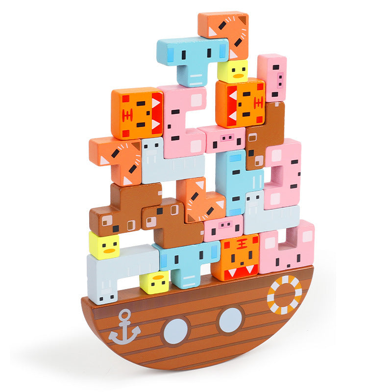 🎁Wooden Animal Boat Moon Balance Game – Pellelife