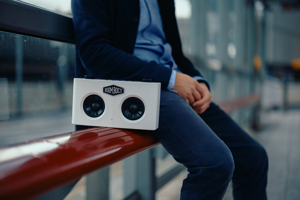 BoomBocs STUDIO Bluetooth and WiFi speaker in white