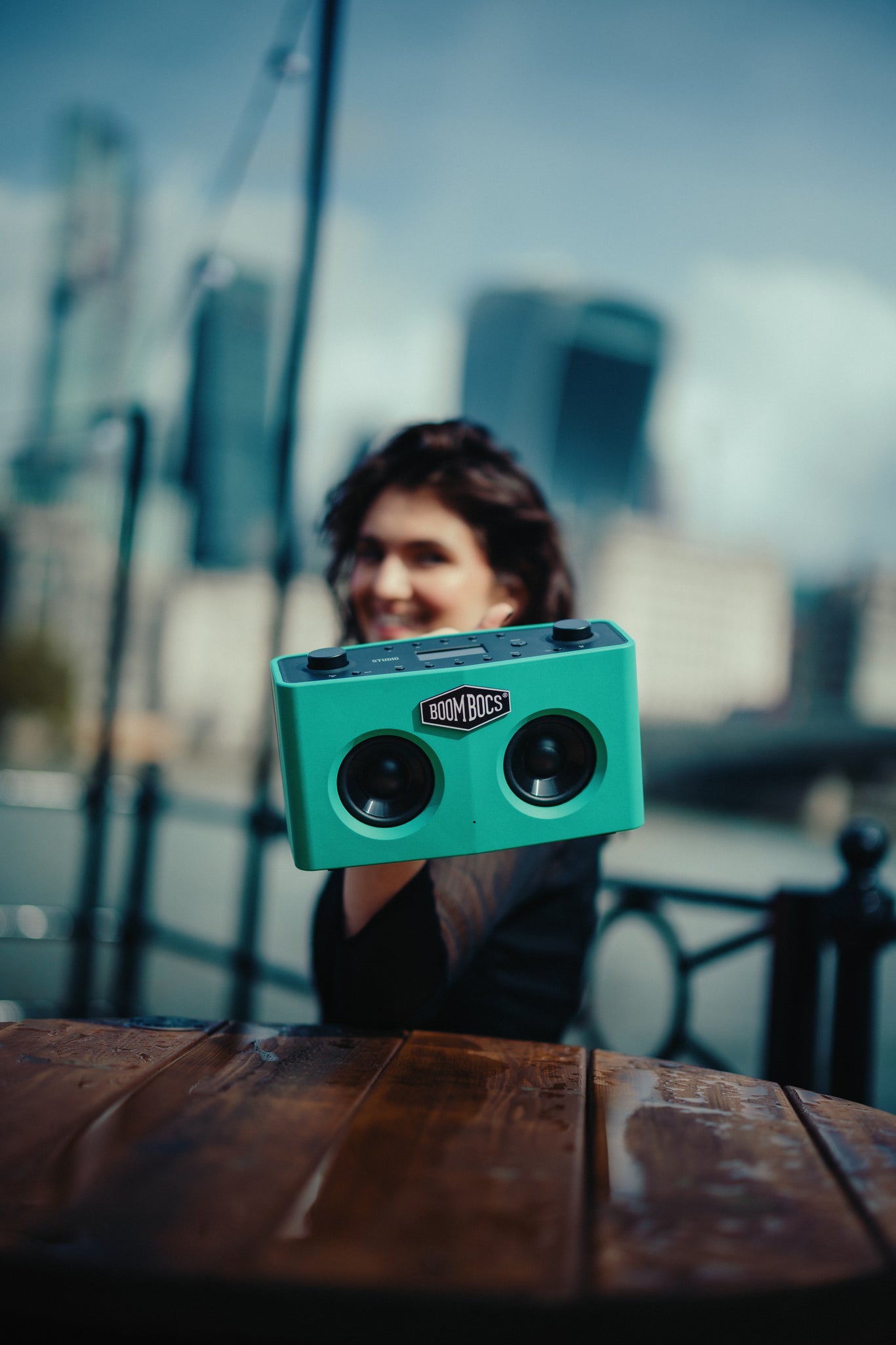 BoomBocs STUDIO Bluetooth and WiFi speaker in Green Quartz