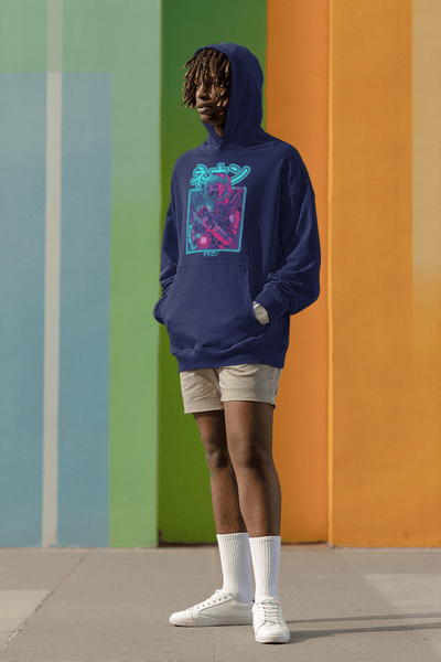 Men’s wearing graphic hoodie