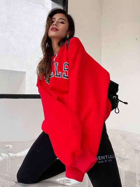 Loose fit red hoodie