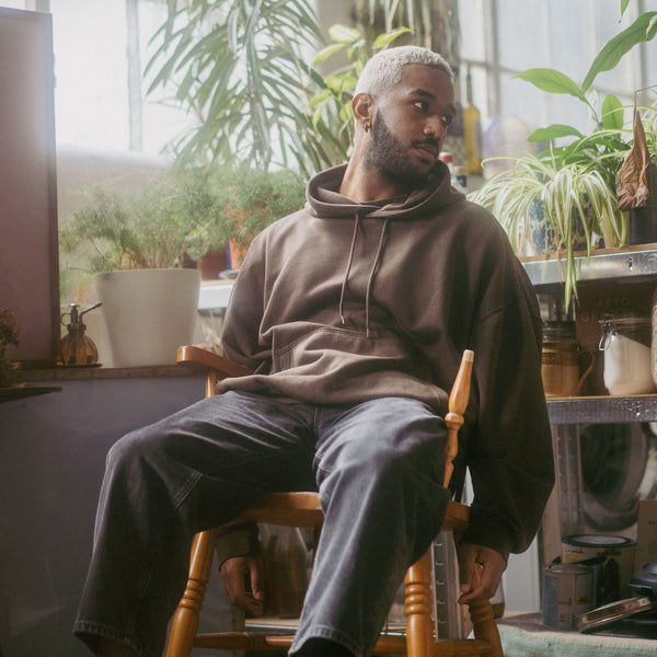 Man wearing cool brown hoodie